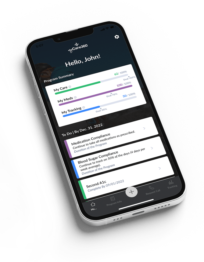 Condition management mobile app